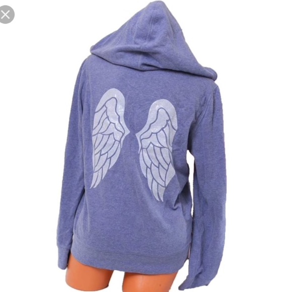 Victoria's Secret Tops - VICTORIAS SECRET angel bling full zip hoodie blue